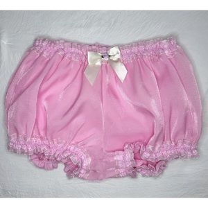 Sugar Thrillz Be My Love Pink Chiffon Shorts from Dolls Kill